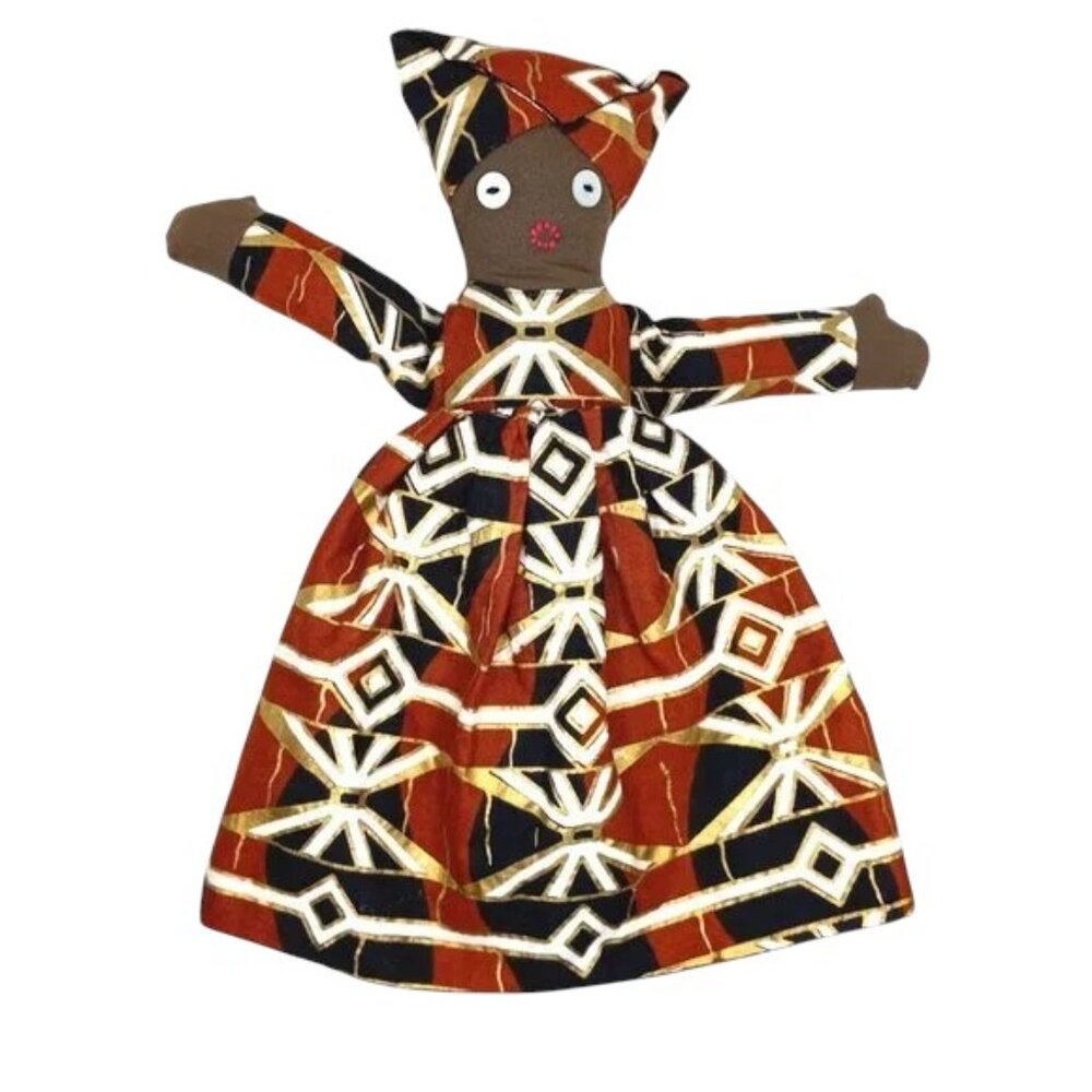 African print Topsy-Turvy two dolls in one